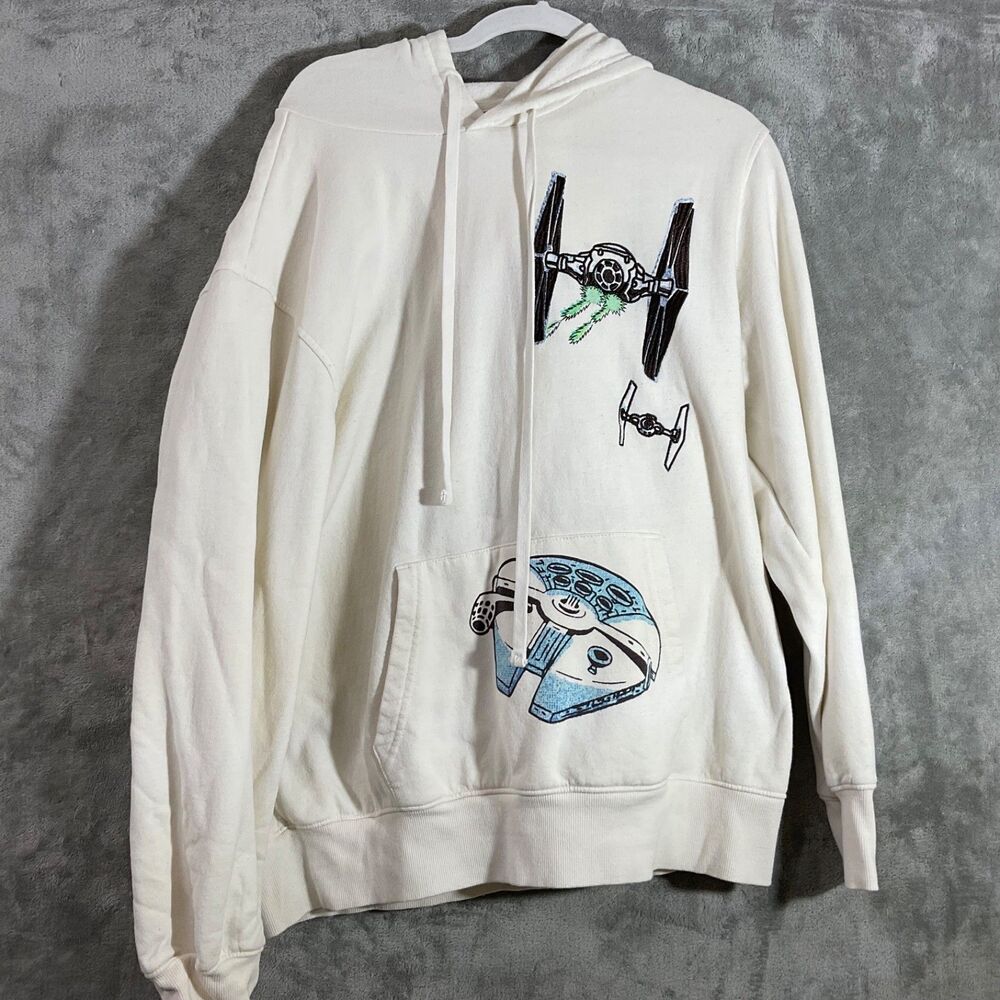 Star Wars Hoodie Mens 2XL Millennium Falcon X-Wing TIE Fighter Disney 100